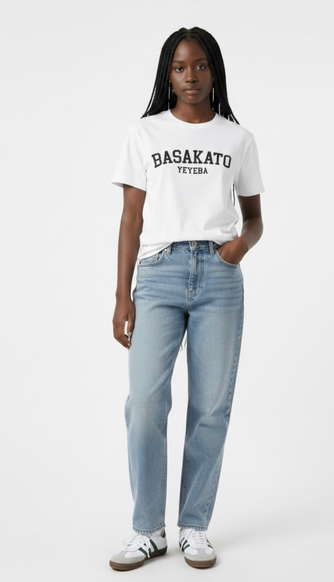 Camiseta Basakato bordada en negro - Unisex