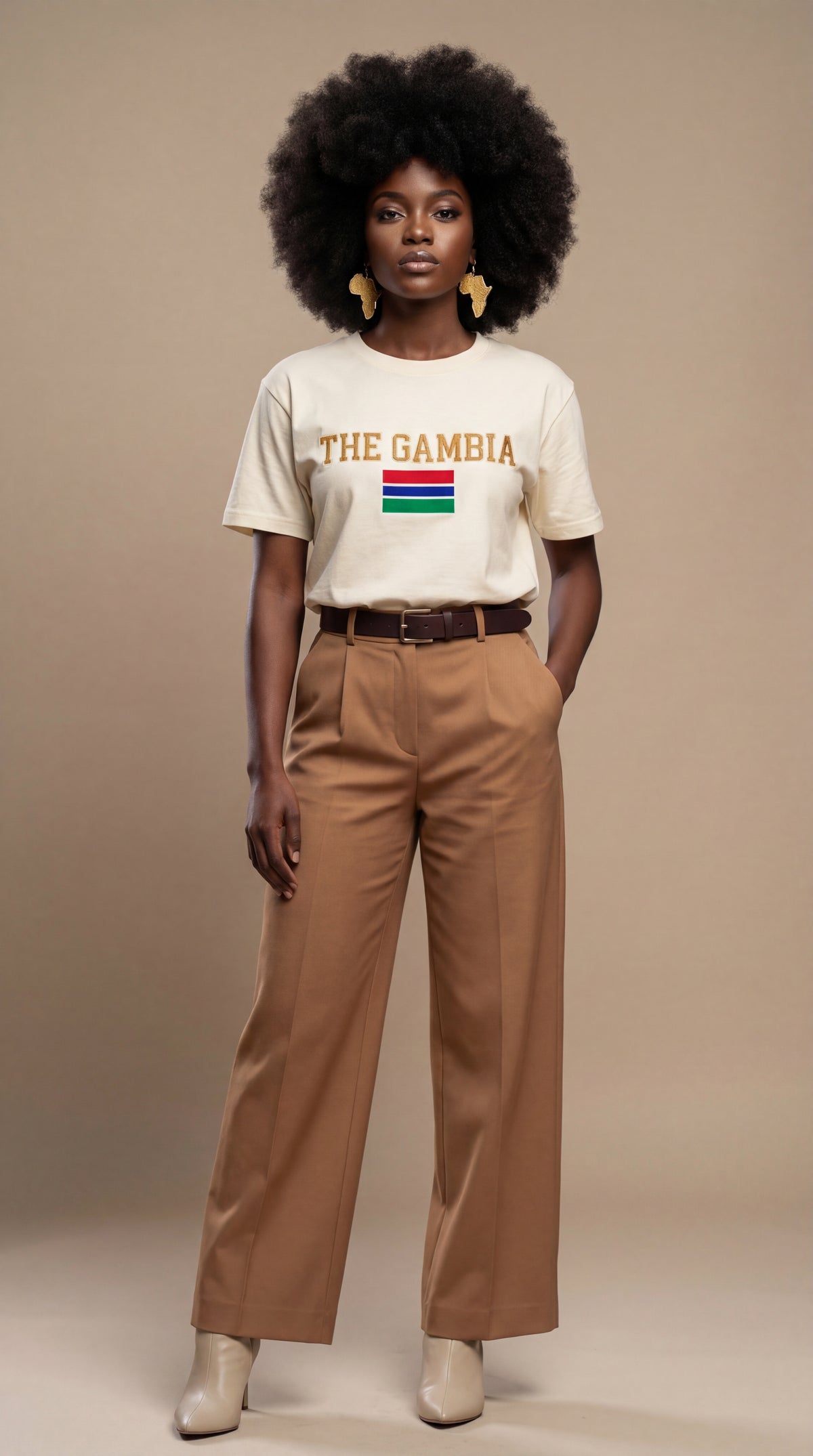 Camiseta amarillo/marfil The Gambia - Mujer